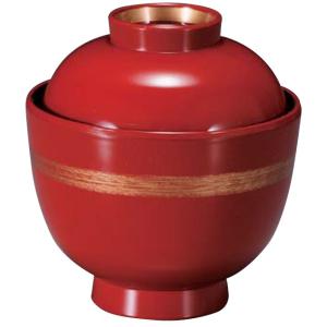 汁椀 食洗機対応  耐熱 一口小吸椀 朱金カスリ帯・高台内金内黒 蓋付き250cc f8-164-1...