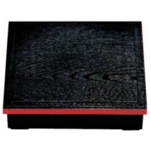 8.5寸華松花堂 黒渕朱 仕切り付き 業務用漆器 激安 弁当箱 宴会