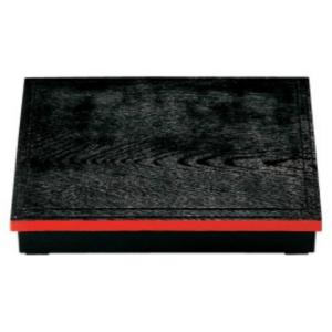 弁当箱 尺3 角木目松花堂 黒渕朱（仕切別） 正方形 f8-720-1 : 料理