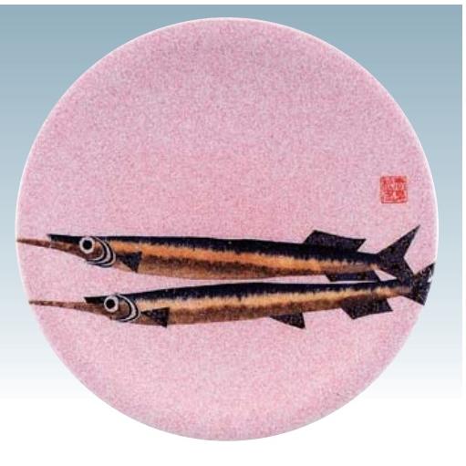 回転寿司皿 15cm ピンクパール千代紙サヨリ 耐熱ABS樹脂 食洗機対応 f7-887-13