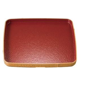 お盆 角竹型盆 ゴマ竹内朱SL 9寸 ノンスリップ加工 f8-78-25