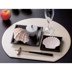 お盆 敷マット 祇園半月敷マット ホワイトアク...の詳細画像1