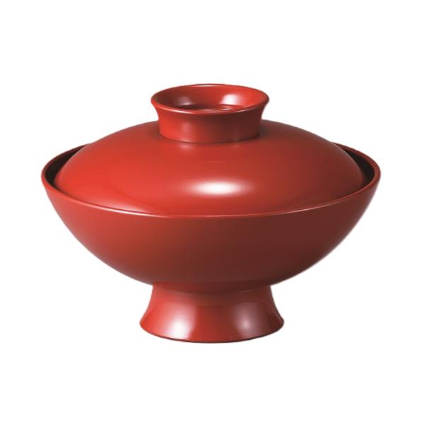 お椀 蓋付き 4寸 耐熱 小槌吸物椀 朱無地内黒 耐熱ABS樹脂 食洗機対応 f7-190-10