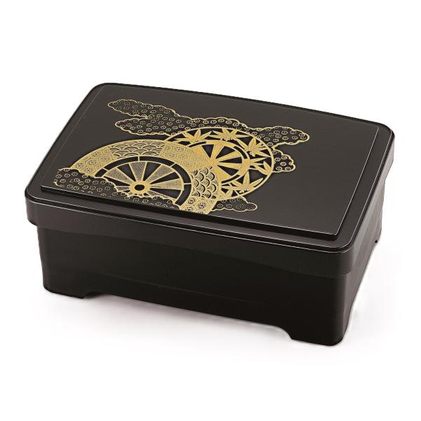 丼重 テイクアウト 天丼重 黒一色御所車（内黒） ABS樹脂 f8-672-4