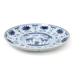 有田焼 メイン皿 染付伊万里牡丹7寸丸皿【福珠窯（有田焼窯元