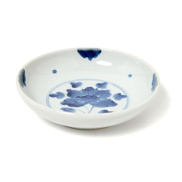 有田焼 取り皿 染付伊万里牡丹4.5寸深皿　【福珠窯（有田焼窯元）】