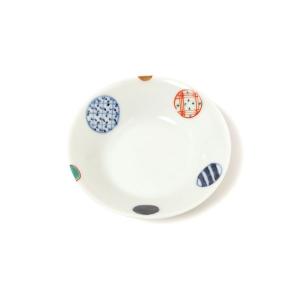 有田焼 小皿 染錦地紋丸紋3.5寸丸小皿 【福珠窯（有田焼窯元）】 : 福