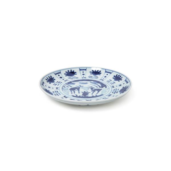 有田焼 取り皿 芙蓉手双鹿図4.5寸丸皿　【福珠窯（有田焼窯元）】