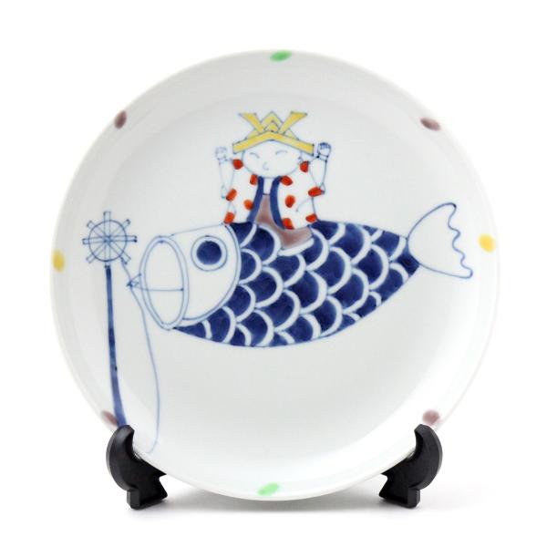 有田焼 名入れ子供食器 染錦こいたろう7寸丸皿【福珠窯（有田焼窯元）】端午の節句 子供の日 ご出産祝...