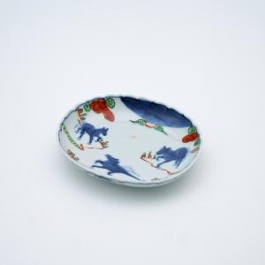 有田焼 オーバル皿 染錦丸紋つなぎ小判皿（中）【福珠窯（有田焼窯元
