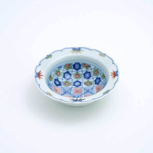 有田焼 取り鉢 染錦更紗紋13cm輪花小鉢【福珠窯（有田焼窯元）】