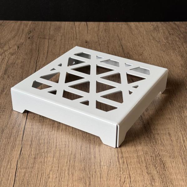 FUKULAB. 鉢台座 「亀甲」 グロスホワイト size:M (150×150×30mm) 鉢ス...