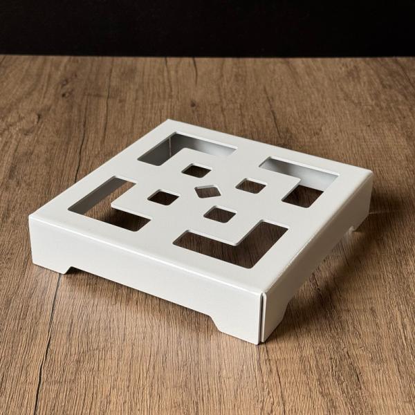 FUKULAB. 鉢台座 「スクエア」 グロスホワイト size:M (150×150×30mm) ...