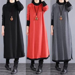 ワンピース 無地 フレアワンピース ロングワン...の詳細画像1