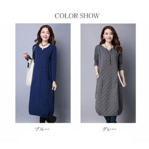 一部即納 ワンピース レディース 秋冬 ロング...の詳細画像1