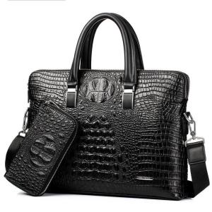 ビジネスバッグ メンズ トートバッグ ショルダーバッグ ブリー フケースクロコダイル柄 鞄 カバン 就活 通勤 紳士 手提げ 斜めがけ 2WAY A4