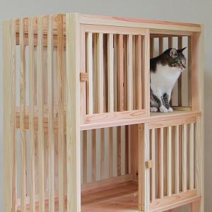 猫さんの無垢ケージ(白木タイプ)3段の詳細画像3