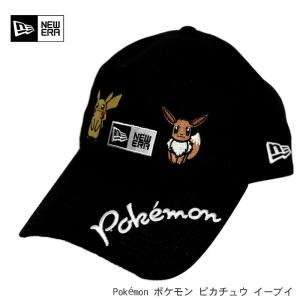 NEW ERA/ニューエラ 9TWENTY ロングバイザー Pok〓mon ポケモン ピカチュウ イーブイ ゴルフ【ブラック】｜fukuraku-store