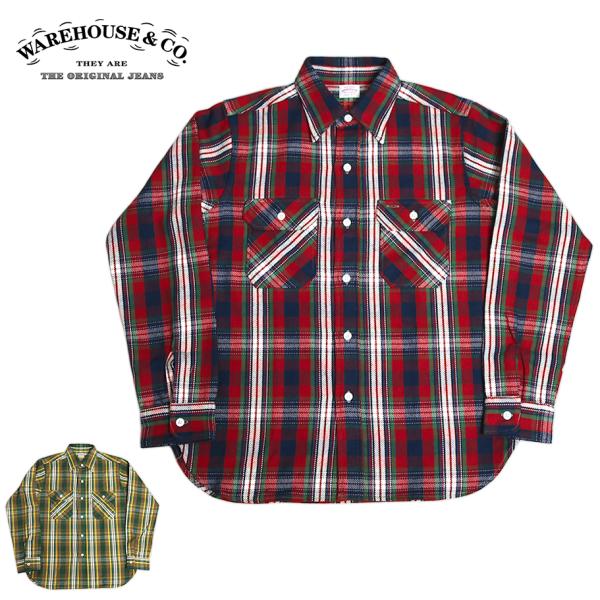 WAREHOUSE/ウエアハウス フランネルシャツ  Lot.3104 D柄 NON WASH