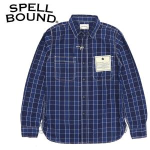 SPELLBOUND/スペルバウンド オーセンティック インディゴ チェック ワークシャツ 46-213X｜fukuraku-store