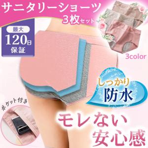 サニタリーショーツ ポケット付き 3枚セット 生理用ショーツ 夜用 子供｜fukuram-store