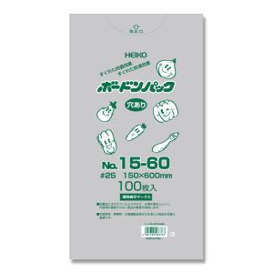 ヘイコー ボードンパック 防曇袋 野菜 青果 生鮮 0.025mm厚 穴あり No.15-60 ※4穴 100枚｜fukuro-oukoku