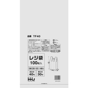 レジ袋 半透明 取っ手付き 390（マチ135）x480mm 4000枚 西日本40号 東日本30号 TF40｜fukuro-oukoku