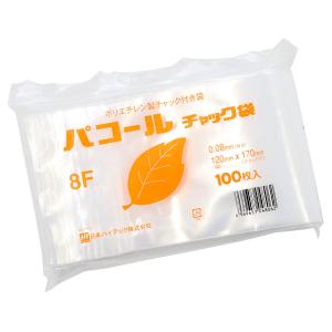 パコール チャック付 ポリ袋 規格袋 170x120mm 100枚入 8F