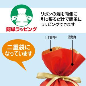梨地リボン付き巾着袋(底マチ付き)スモーキーブ...の詳細画像4