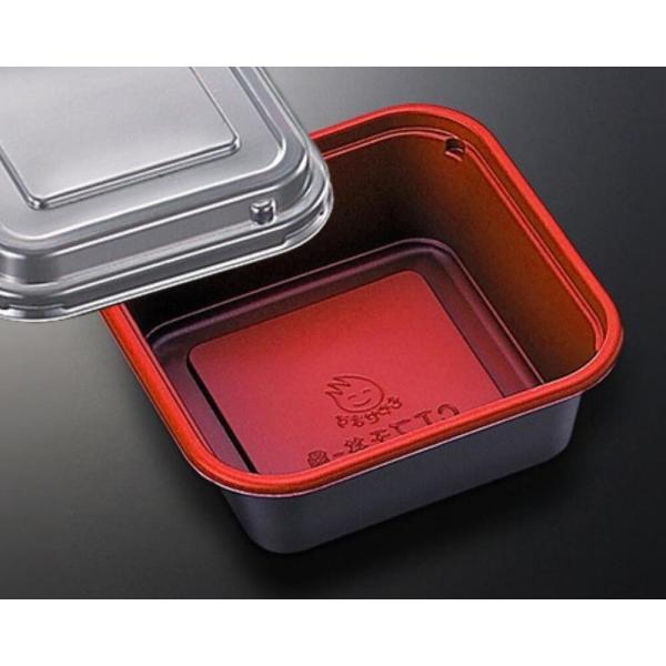 【セット】CT プチ丼 角 赤-BK 透明蓋 セット 50枚入 本体:長115×幅115×高40mm...