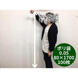【オリジナル】ポリ袋 0.05×80×1700mm 【100枚】釣り竿 物差し竿 長物 ポリ 長い ...