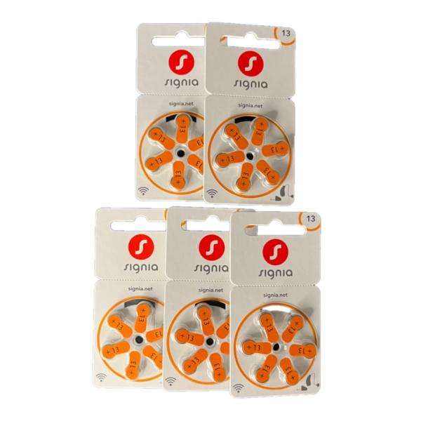 補聴器電池シグニア シバントス PR48 (13)  5パック オレンジ 空気電池 デジタル補聴器各...