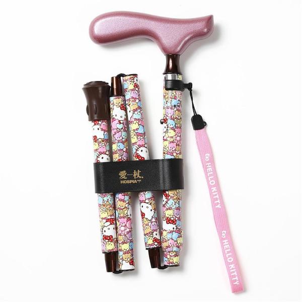 杖 ハローキティ 折りたたみステッキ HK-21 約78から88cm シニア 愛杖 ケイ・ホスピア