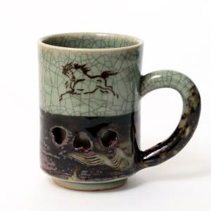 大堀相馬焼 松永窯 二重マグカップ 陶器 焼き物 ギフト プレゼントに