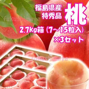 桃 福島県 献上桃の郷 桑折町産 特秀品桃 2.7kg(7〜15玉)×3 家庭用 小玉 7月上旬頃-9月中旬頃まで予定 ふくしまプライド。体感キャンペーン（果物/野菜）