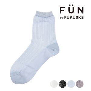 fukuske FUN (フクスケファン) ： キレイ見え mint feel 縦透かし柄 ソックス クルー丈 (3162-45M) 婦人 女性 レディース 靴下 フクスケ fukuske 福助 公式の商品画像