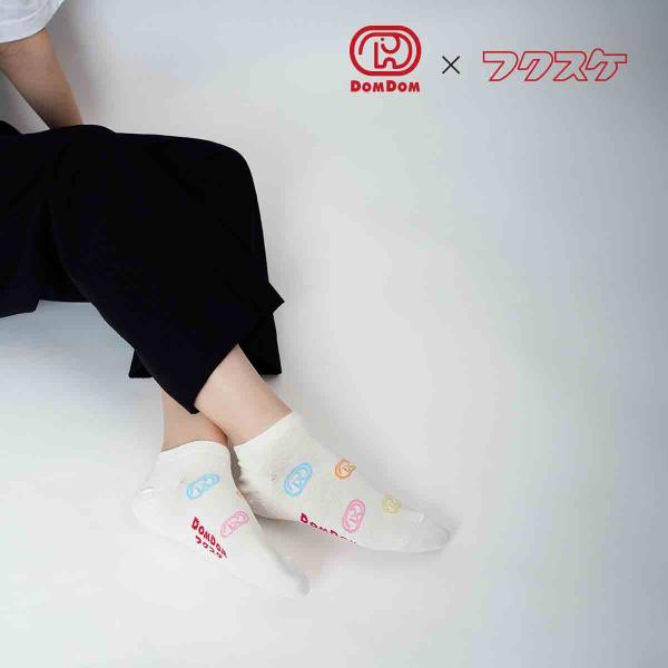 ドムドムハンバーガー ： ロゴ どむぞうくん 総柄 ソックス スニーカー丈 (3163-039) 婦...