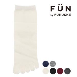 福助 公式 靴下 5本指クルー丈 レディース fukuske FUN 無地 履き口ソフト 5本指 3362-12L 婦人 女性 フクスケ fukuske｜福助公式オンラインストア