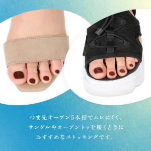 ストッキング 5本指 夏 夏用 穴あき つま先...の詳細画像2