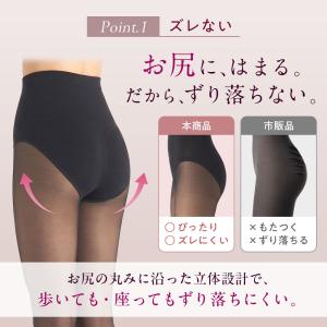 フェイクタイツ 肌色 黒 満足 タイツ レディ...の詳細画像3