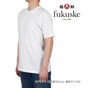 クルーネック 半袖 Tシャツ メンズ fukuske (フクスケ) 綿100％ 無地 5分袖Tシャツ 454p0120 紳士 男性 フクスケ fukuske 福助 公式｜福助公式オンラインストア