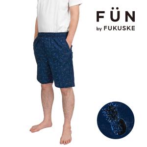fukuske(フクスケ) ： パイン柄 ハーフパンツ ステテコ (RM9P0002) 紳士 男性 メンズ インナー 肌着 下着 フクスケ fukuske 福助 公式