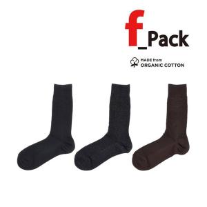 靴下 3足組 リブ クルー丈 ソックスメンズ まとめ買い f_Pack 00X1000625-27cm 福助 公式