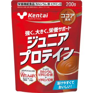 ケンタイ Kentai お取り寄せ商品 ジュニア プロテイン ココア風味 200g ホエイ ソイ 大豆 カルシウム K2103｜fukuspo