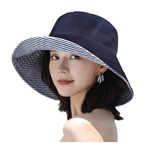 [HIEI] UVカット 帽子 ハット レディース 日よけ帽子 紫外線対策 2way 両面使えるワイヤーを加える 日焼け防止 熱中症予防 折りた