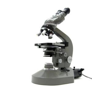 OLYMPUS/オリンパス 生物顕微鏡 EHCr Bi-1 木製ケース付 光学顕微鏡 観察 レボルバ式 昭和45年製 当時物 科学 生物