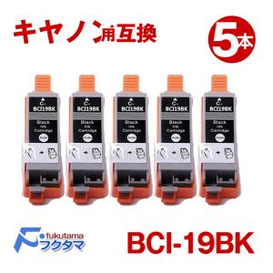 キャノン プリンター インク BCI-19BK (ブラック) 5本セット CANON 互換インクカートリッジ 対応機種 PIXUS iP110 iP100 TR153