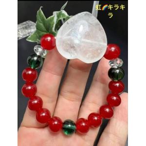 沖縄ハブ琉石＆秘紅石緑水晶超金運ブレスレット 宝くじ運 すごい波動