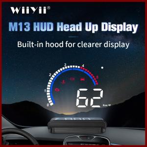 最新 M13 車HUD ヘッドアップディスプレイ OBD2 + GPS EUOBD 過速度警告システ...