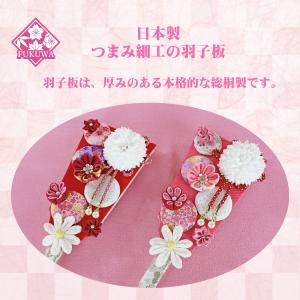 羽子板 初正月 花飾り(9号 つまみ細工羽子板...の詳細画像3